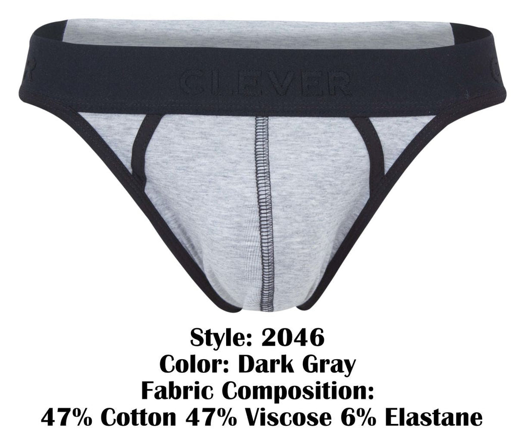 Clever Moda Men's Underwear 2046 Catamarca Thongs Color Dark Gray