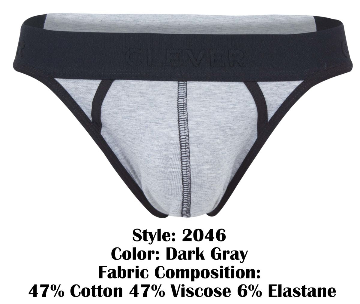 Clever Moda Men's Underwear 2046 Catamarca Thongs Color Dark Gray