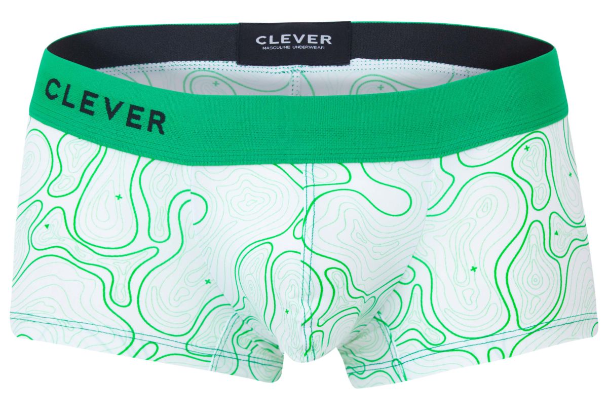 Clever Moda Men's Underwear 2056 Maze Trunks Color Green