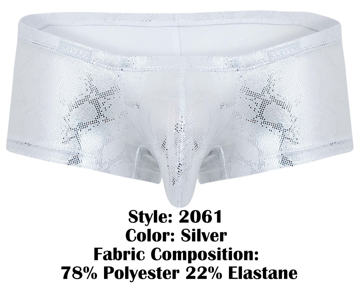 Clever Moda Men's Underwear 2061 Diamond Trunks Color Silver