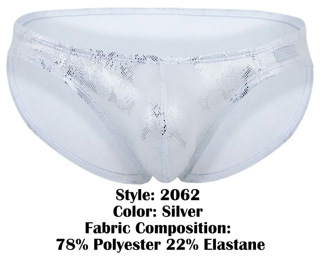 Clever Moda Men's Underwear 2062 Diamond Briefs Color Silver