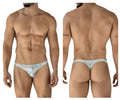 Clever Moda Men's Underwear 2063 Diamond Thongs Color Blue