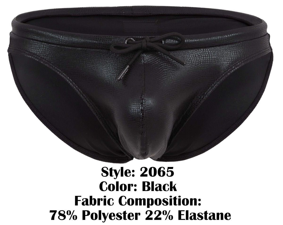 Clever Moda Men's swimwear 2065 Gorgona Swim Briefs Color Black