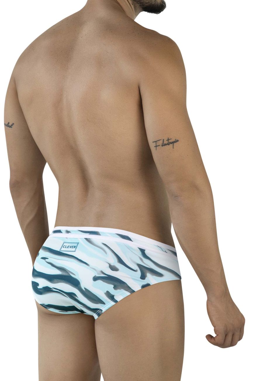 Clever Moda Men's swimwear 2067 Baru Swim Briefs Color Blue