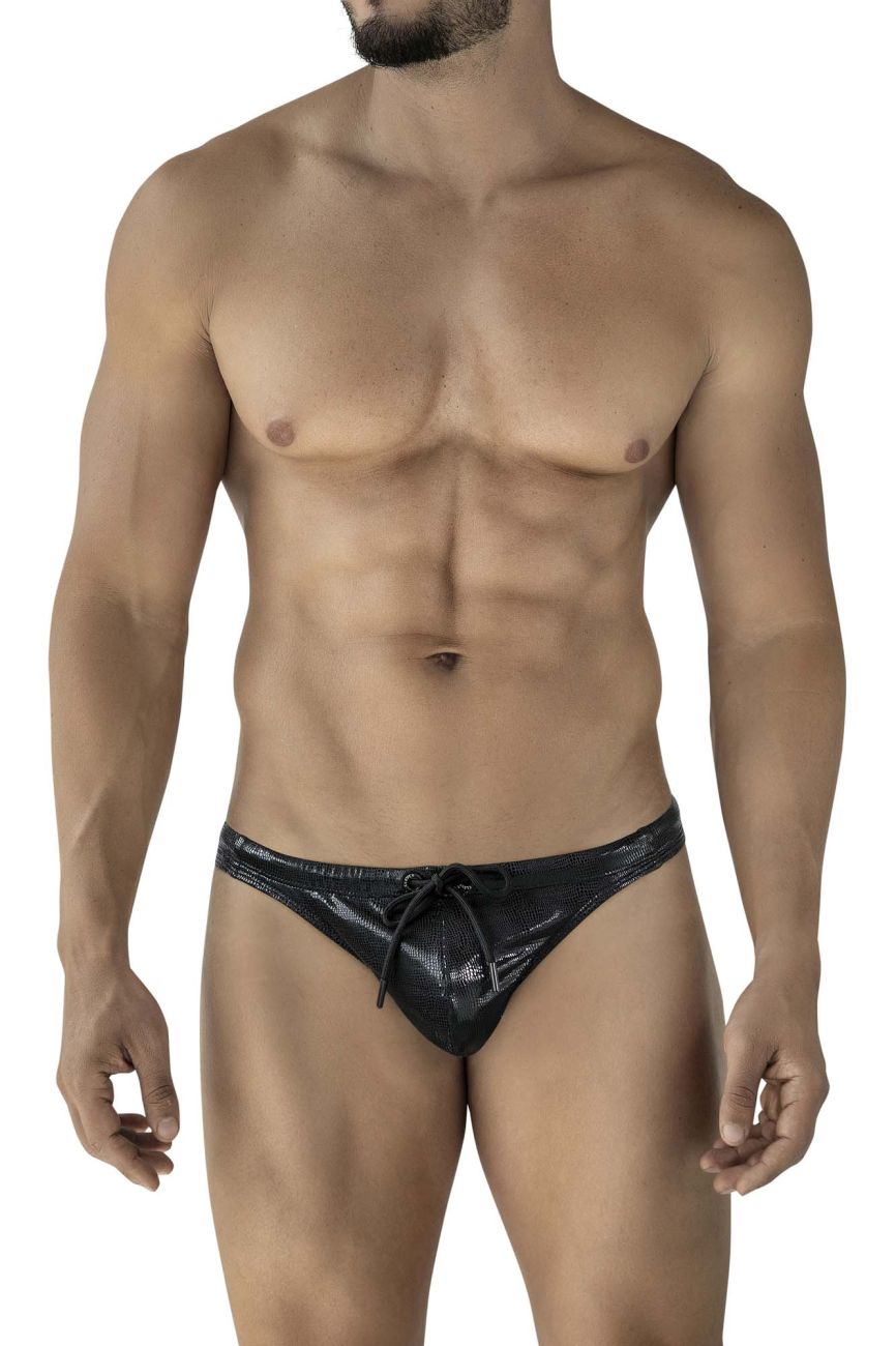 Clever Moda Men's swimwear 2071 Gorgona Swim Thongs Color Black