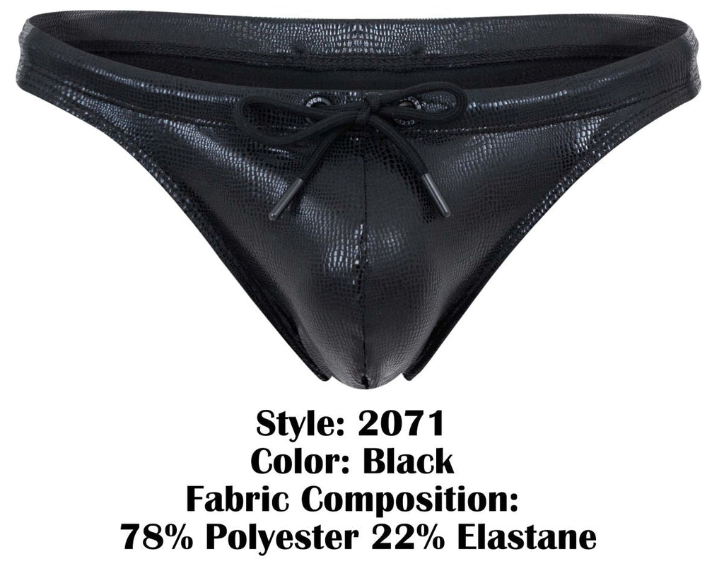 Clever Moda Men's swimwear 2071 Gorgona Swim Thongs Color Black