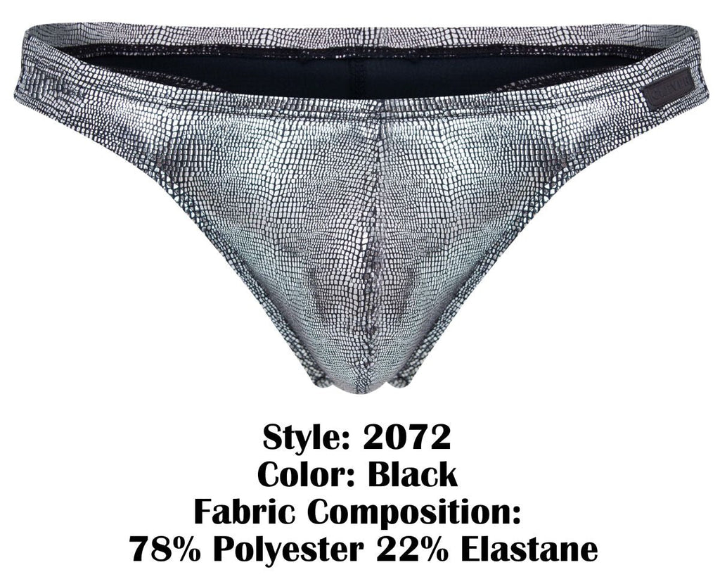 Clever Moda Men's Underwear 2072 Sparkles Thongs Color Black