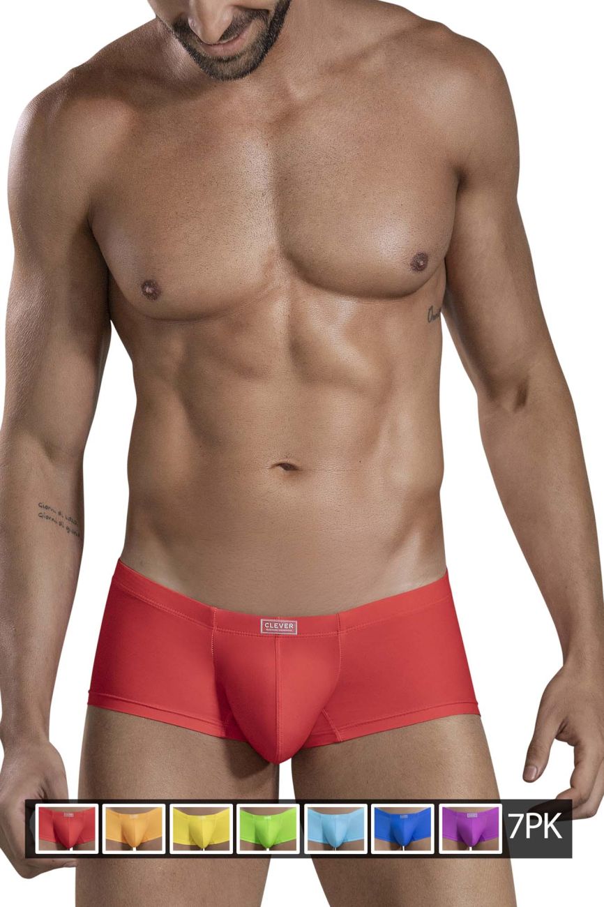 Clever Moda Men's Underwear 229946 7PK Pride Trunks Color Multi-colored