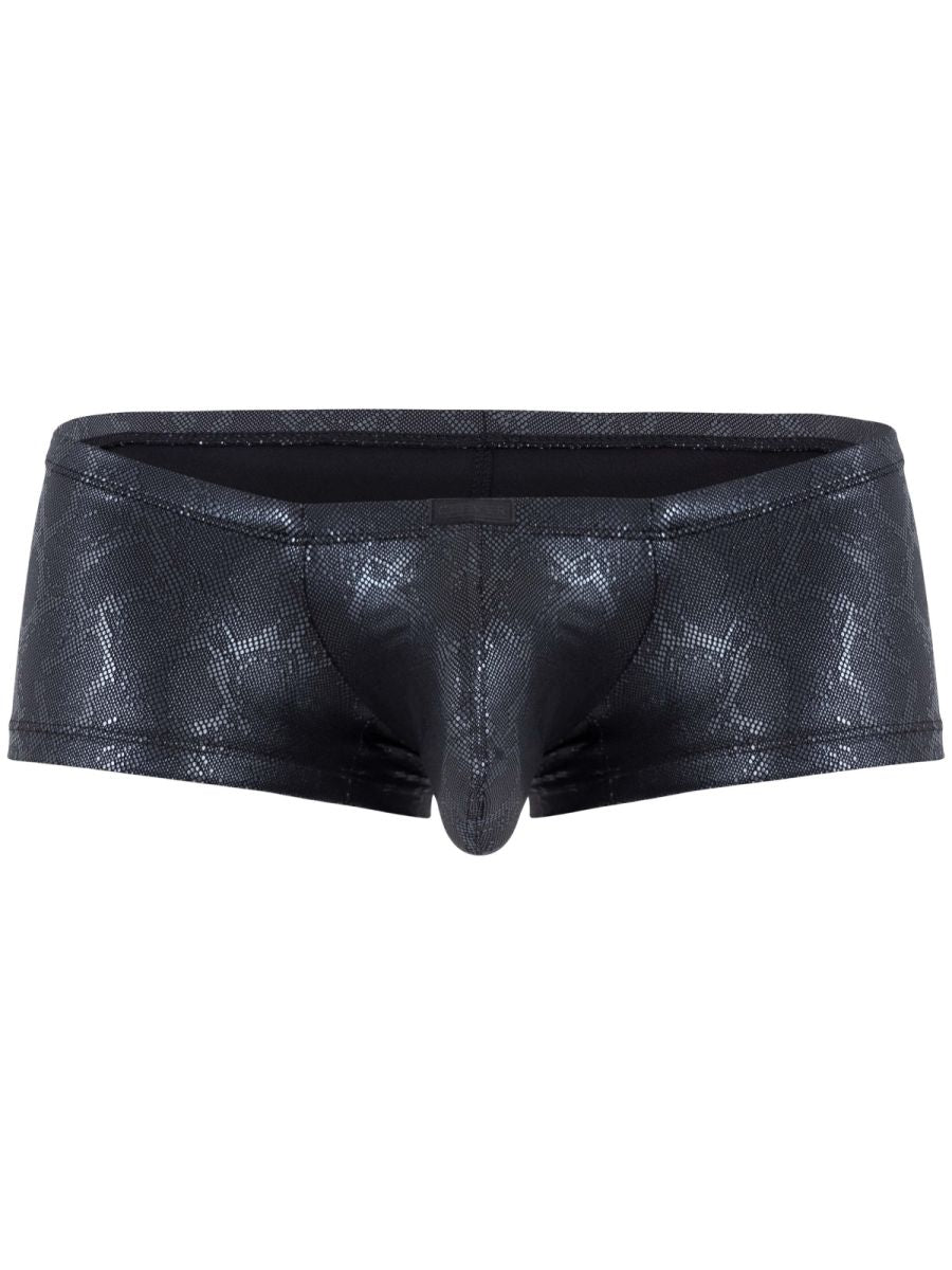 Clever Moda Men's Underwear 26043 Atlas Trunks in Sleek Black Metallic