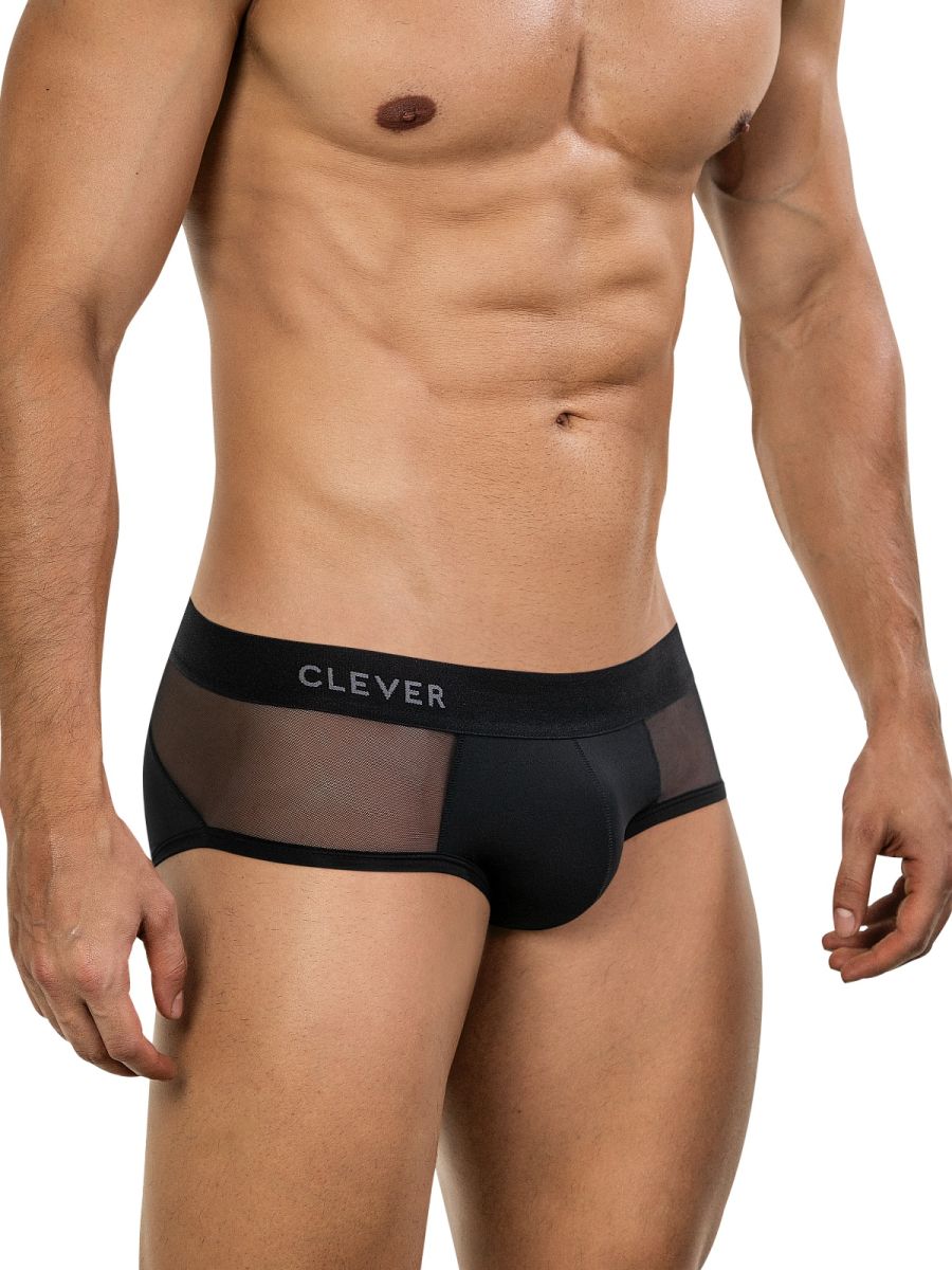 Clever Moda Men's Underwear 26059 Tanatos Briefs in Bold Black