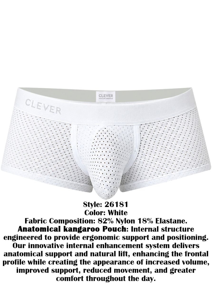 Clever Moda 26181 Men's Underwear Ulises Trunks Color White