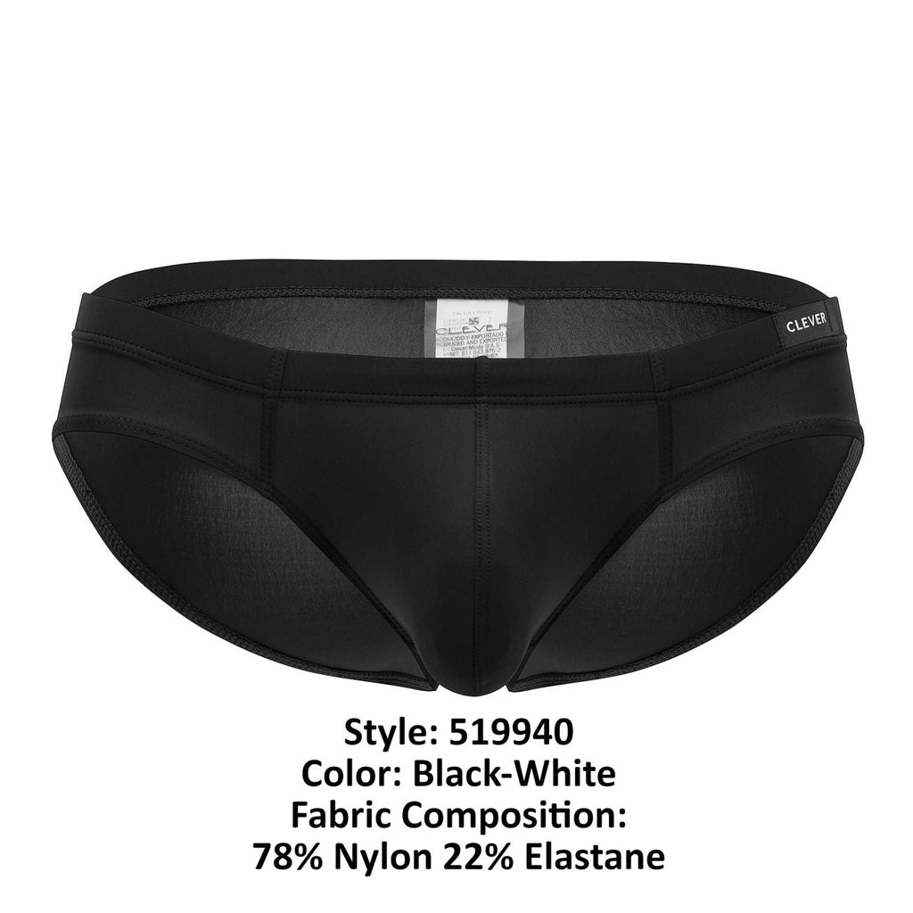 Clever Moda Men's Underwear 519940 2PK Australian Briefs Color Black-White