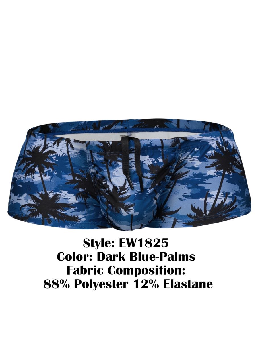ErgoWear EW1825 FEEL SW Swim Trunks Color Dark Blue-Palms