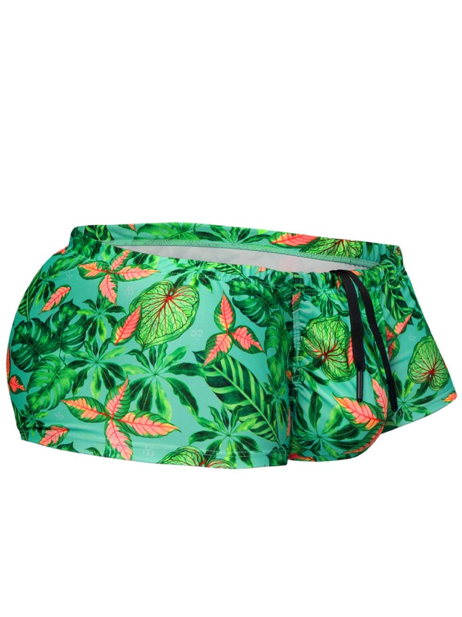 ErgoWear EW1829 FEEL SW Swim Trunks Color Aqua-Leaves