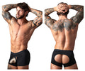 Male Power 162-304 Open Ended Moonshine Short Open Front Elastic Cock Ring Color Black