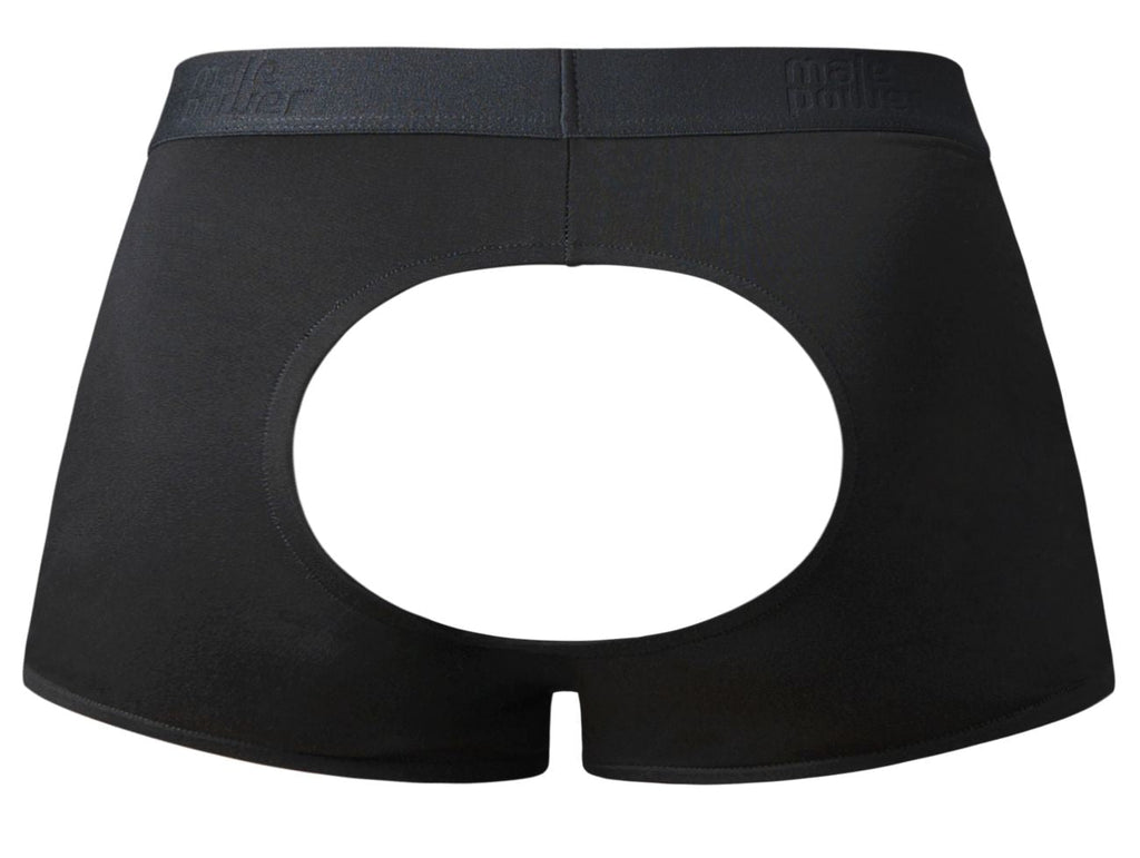 Male Power 162-304 Open Ended Moonshine Short Open Front Elastic Cock Ring Color Black