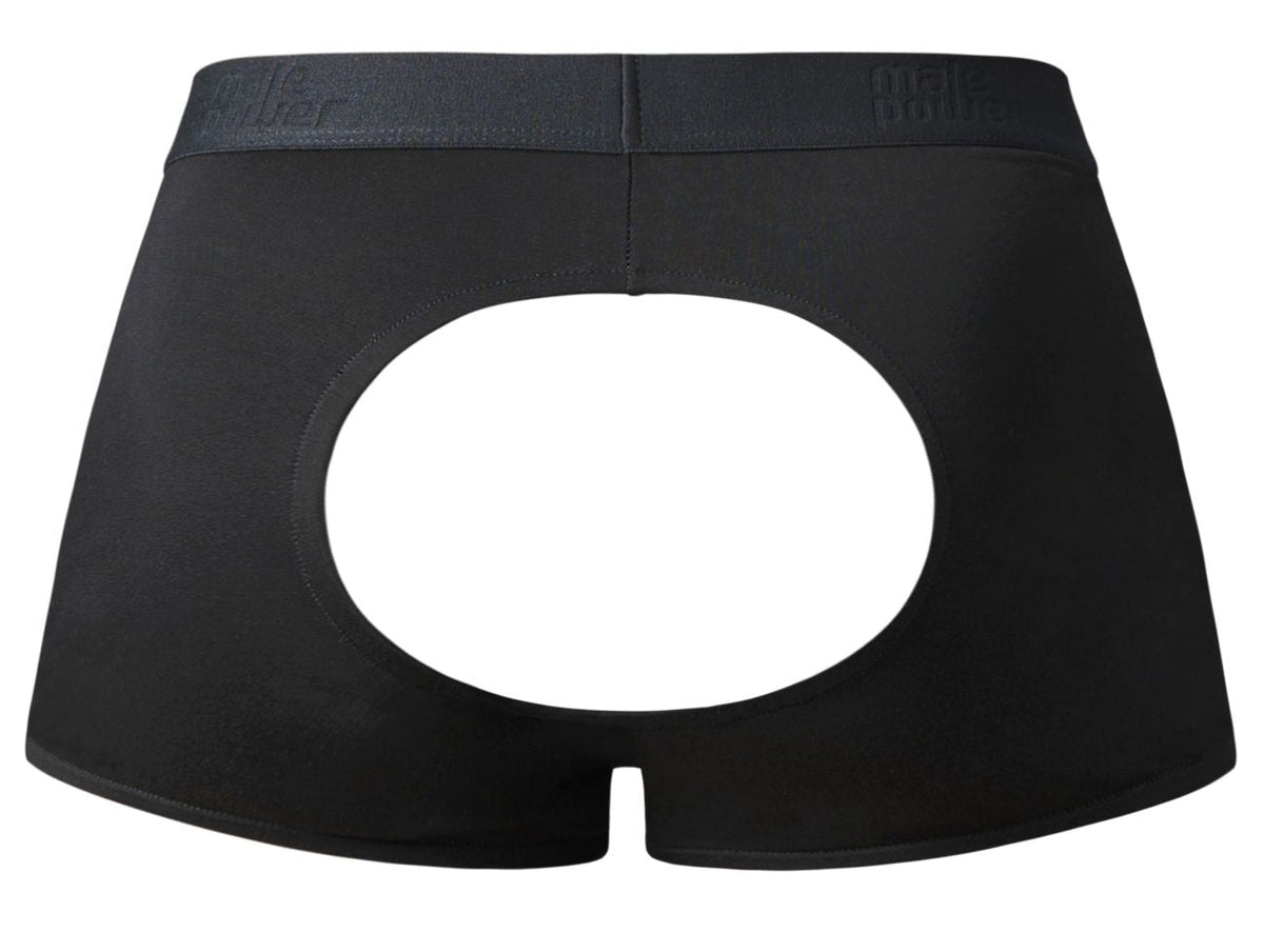 Male Power 162-304 Open Ended Moonshine Short Open Front Elastic Cock Ring Color Black