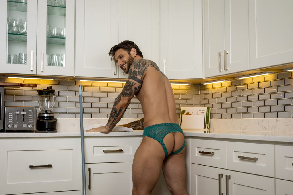 Male Power 330-305 Ripple Moon Jockstrap Color Teal