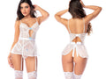 Mapale 7630 Babydoll and Matching Thong Color White