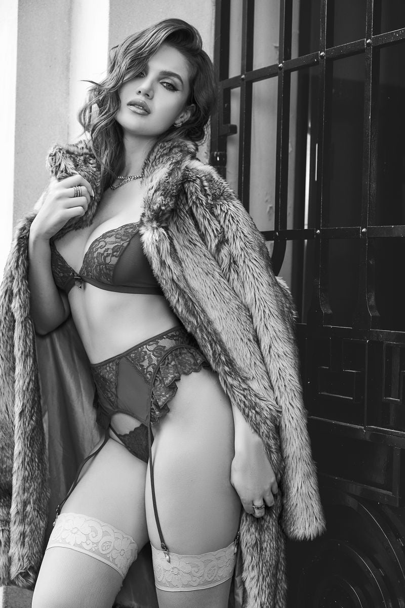 Mapale 80031 Seductive Mapale 80031 Three-Piece Lingerie Set in Burgundy Color Burgundy