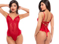 Mapale 80036 Alluring Sheer Mesh Teddy Color Red