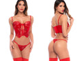 Mapale 80052 Alluring Scarlet Red Two Piece Exotic Lingerie Set Color Scarlet Red