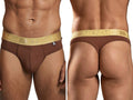 Xtremen Men's Underwear 91253 Microfiber Thongs Sleek and Supportive Color Chocolate