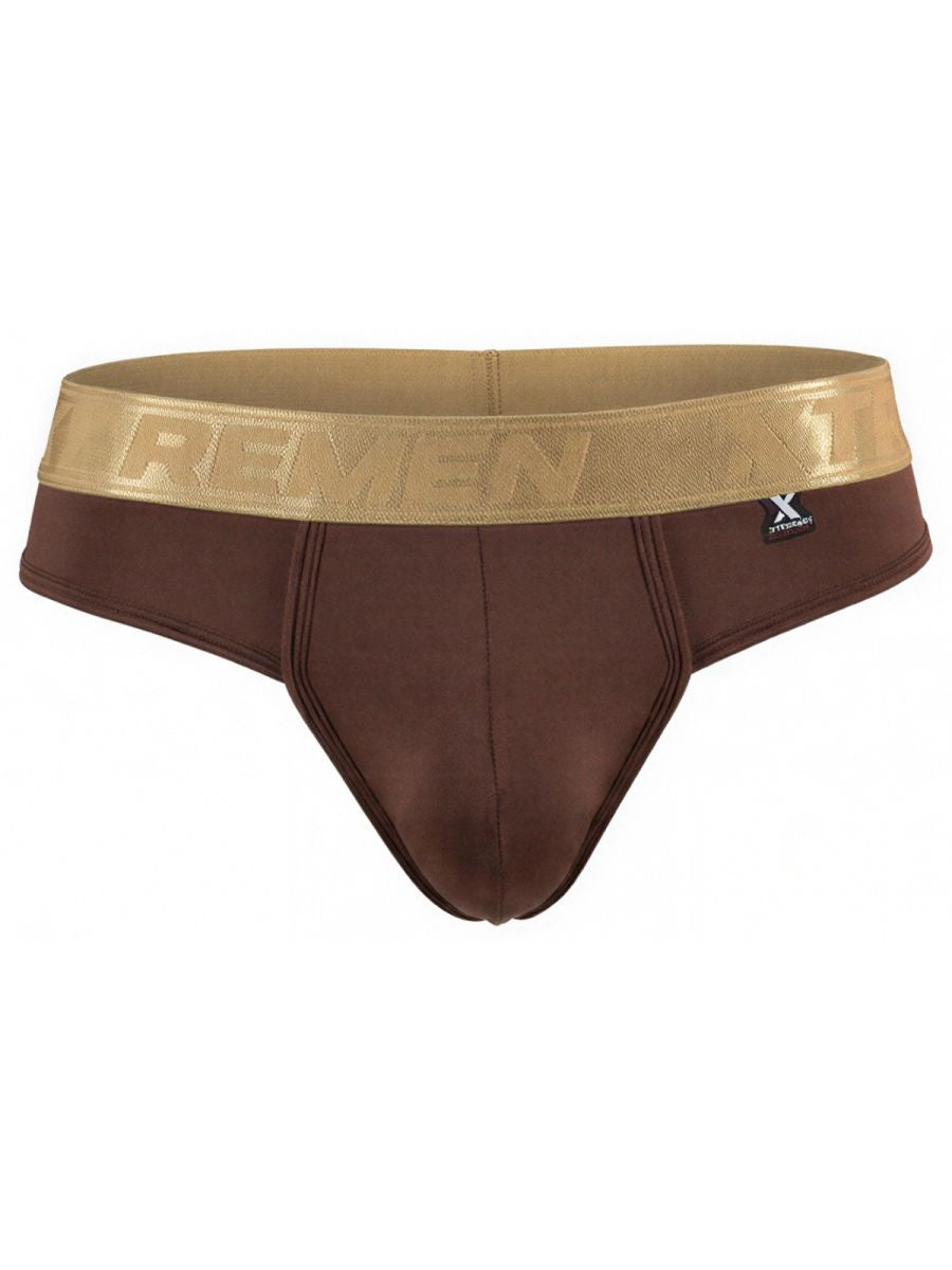 Xtremen Men's Underwear 91253 Microfiber Thongs Sleek and Supportive Color Chocolate