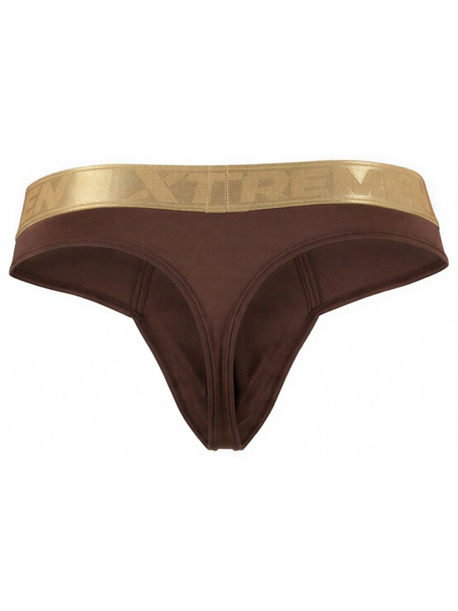 Xtremen Men's Underwear 91253 Microfiber Thongs Sleek and Supportive Color Chocolate