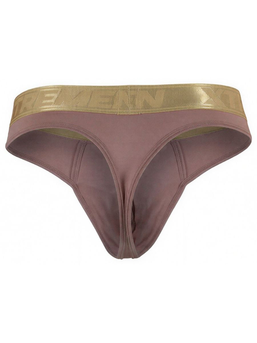 Xtremen Men's Underwear 91253 Microfiber Thongs Sleek and Supportive Color Khaki