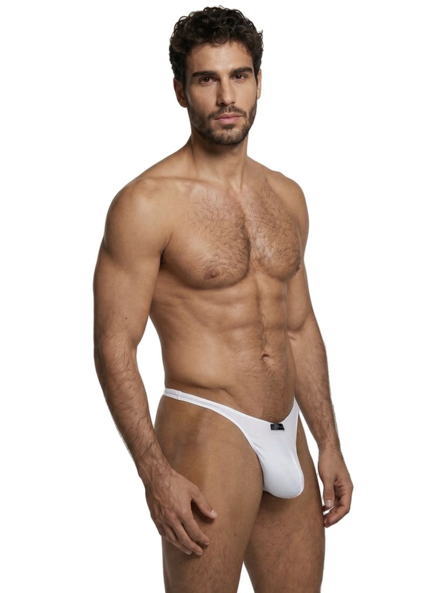 Xtremen Men's Underwear 91254 Sleek Microfiber Thongs Color White