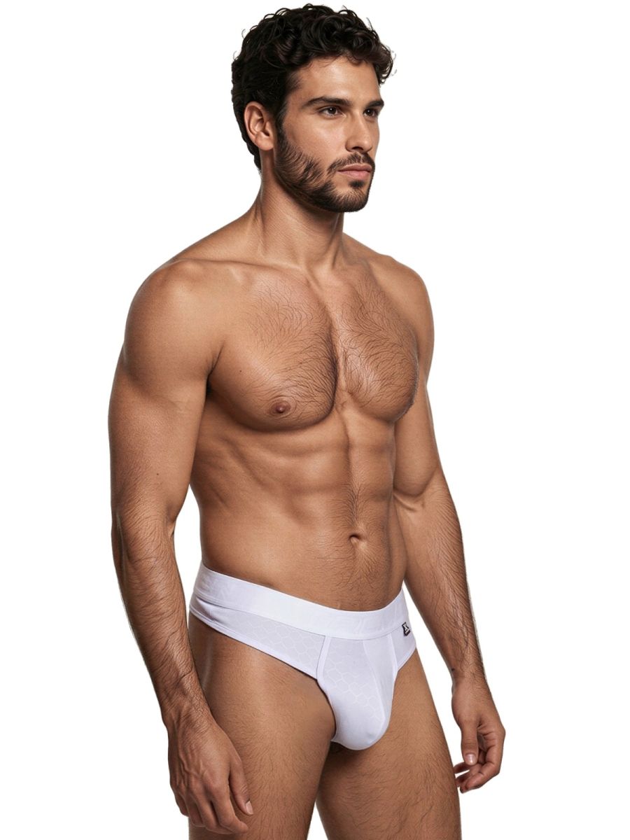 Xtremen Men's Underwear 91257 Sleek Microfiber Comfort Thongs Color White
