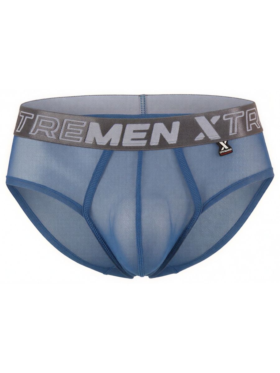 Xtremen 91262 Men's Underwear Sleek Microfiber Mesh Briefs Color Blue