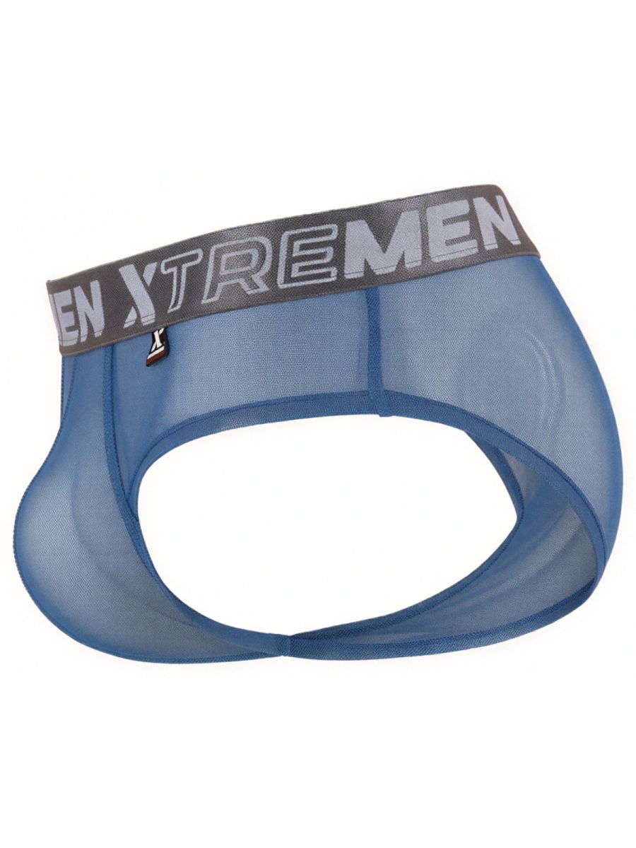 Xtremen 91262 Men's Underwear Sleek Microfiber Mesh Briefs Color Blue