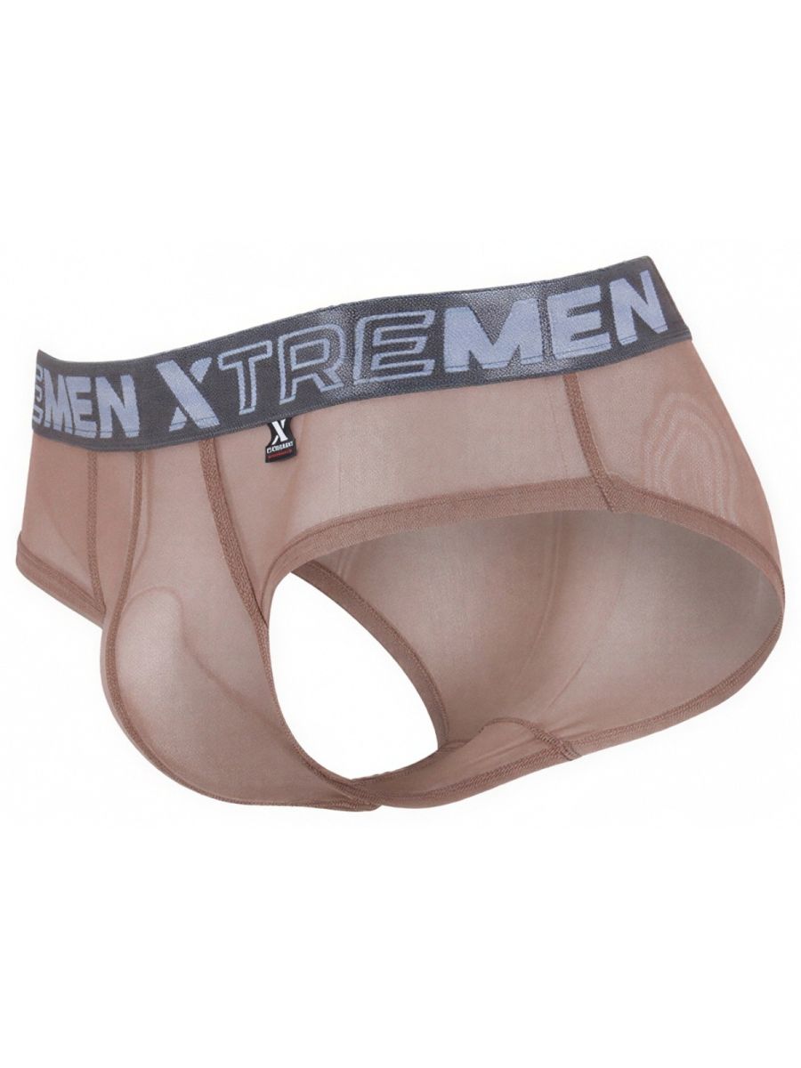 Xtremen 91262 Men's Underwear Sleek Microfiber Mesh Briefs Color Brown
