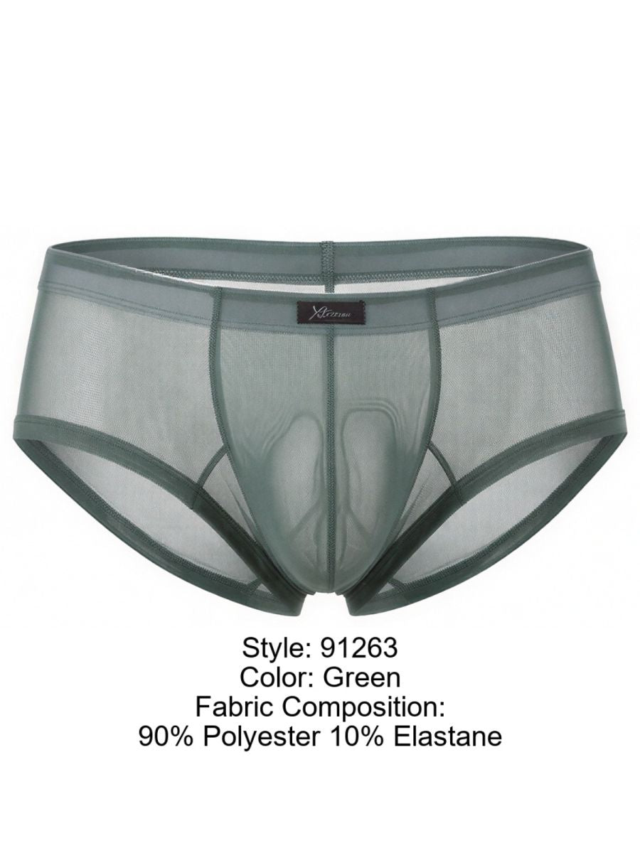 Xtremen 91263 Men's Underwear Microfiber Mesh Briefs Color Green