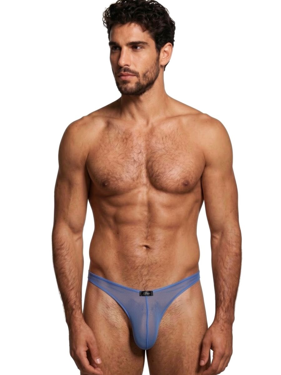 Xtremen 91264 Men's Underwear Microfiber Mesh Bikini Color Blue