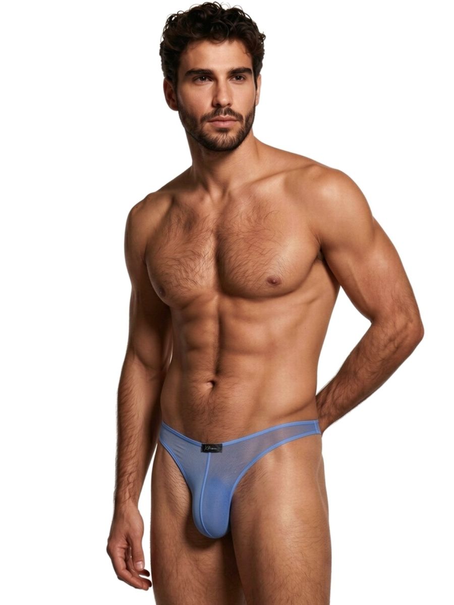 Xtremen 91264 Men's Underwear Microfiber Mesh Bikini Color Blue