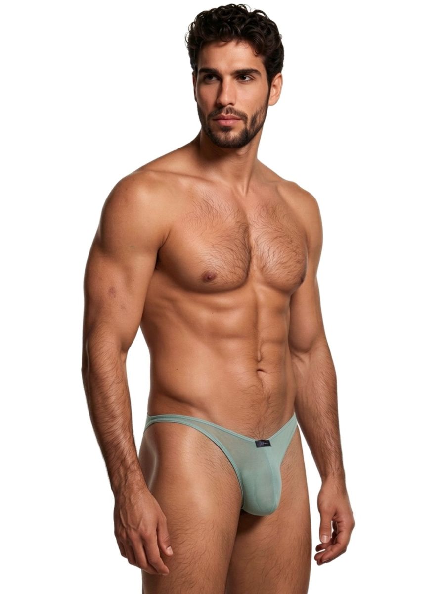 Xtremen Men's Underwear 91264 Microfiber Mesh Bikini Color Green